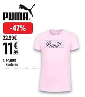 Promoties Tshirt kinderen - Puma - Geldig van 29/04/2024 tot 12/05/2024 bij Intersport
