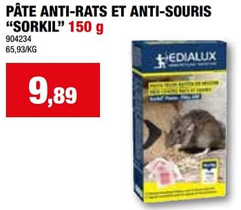 Promotions Pâte anti-rats et anti-souris sorkil - Edialux - Valide de 24/04/2024 à 05/05/2024 chez Hubo