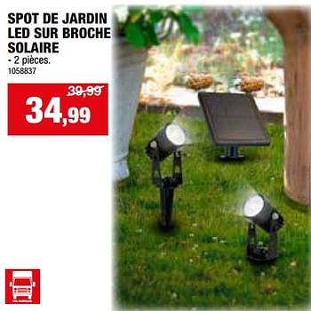 Promoties Spot de jardin led sur broche solaire - Huismerk - Hubo  - Geldig van 24/04/2024 tot 05/05/2024 bij Hubo