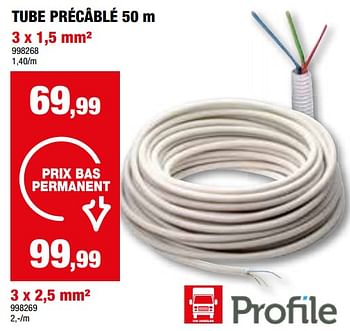 Promotions Tube précâblé - Profile - Valide de 24/04/2024 à 05/05/2024 chez Hubo