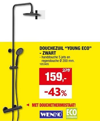 Promoties Douchezuil young eco zwart - Wenko - Geldig van 24/04/2024 tot 05/05/2024 bij Hubo