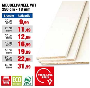 Promoties Meubelpaneel wit - Huismerk - Hubo  - Geldig van 24/04/2024 tot 05/05/2024 bij Hubo