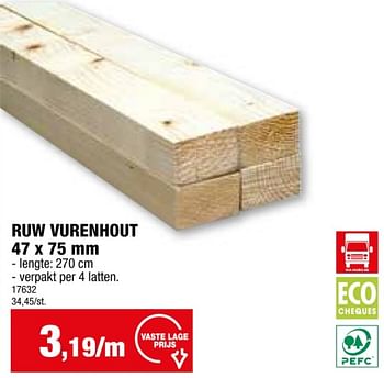 Promotions Ruw vurenhout - Produit maison - Hubo  - Valide de 24/04/2024 à 05/05/2024 chez Hubo