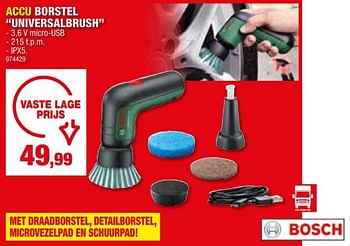 Promotions Bosch accu borstel universalbrush - Bosch - Valide de 24/04/2024 à 05/05/2024 chez Hubo