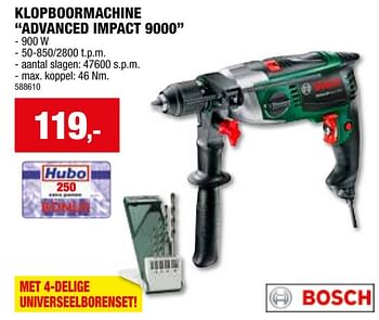 Promoties Bosch klopboormachine advanced impact 9000 - Bosch - Geldig van 24/04/2024 tot 05/05/2024 bij Hubo