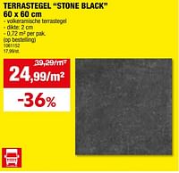 Terrastegel stone black-Huismerk - Hubo 