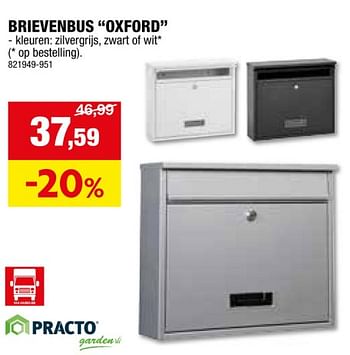 Promotions Brievenbus oxford - Practo - Valide de 24/04/2024 à 05/05/2024 chez Hubo