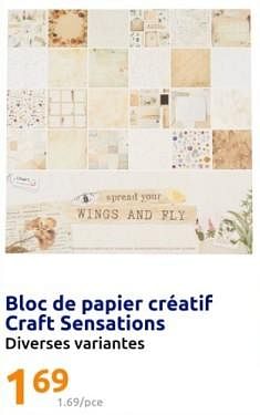 Promoties Bloc de papier créatif craft sensations - Huismerk - Action - Geldig van 01/05/2024 tot 07/05/2024 bij Action
