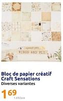 Promotions Bloc de papier créatif craft sensations - Produit Maison - Action - Valide de 01/05/2024 à 07/05/2024 chez Action