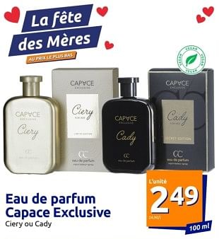 Promoties Eau de parfum capace exclusive - Capace - Geldig van 01/05/2024 tot 07/05/2024 bij Action