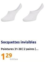 Promotions Socquettes invisibles - Produit Maison - Action - Valide de 01/05/2024 à 07/05/2024 chez Action
