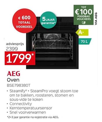 Promoties Aeg oven bse798380t - AEG - Geldig van 26/04/2024 tot 31/05/2024 bij Selexion