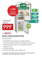 Promoties Bosch koelvvriescombinatie kgn36vibt - Bosch - Geldig van 26/04/2024 tot 31/05/2024 bij Selexion