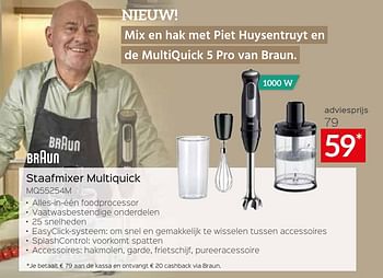 Promotions Braun staafmixer multiquick mq55254m - Braun - Valide de 26/04/2024 à 31/05/2024 chez Selexion