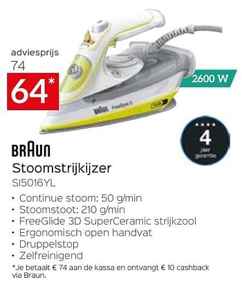 Promoties Braun stoomstrijkijzer si5016yl - Braun - Geldig van 26/04/2024 tot 31/05/2024 bij Selexion
