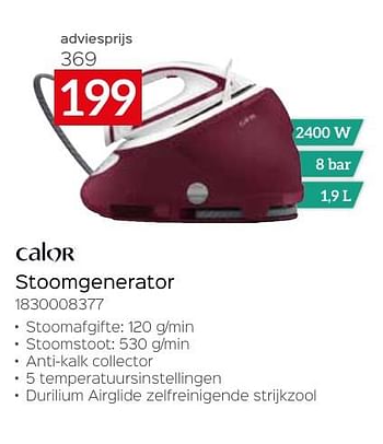Promoties Calor stoomgenerator 1830008377 - Calor - Geldig van 26/04/2024 tot 31/05/2024 bij Selexion