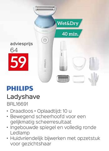 Promoties Ladyshave brl16691 - Philips - Geldig van 26/04/2024 tot 31/05/2024 bij Selexion