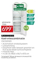 Promoties Liebherr koel vriescombinatie cnc520320 - Liebherr - Geldig van 26/04/2024 tot 31/05/2024 bij Selexion