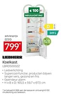 Promoties Liebherr koelkast lbrd500022 - Liebherr - Geldig van 26/04/2024 tot 31/05/2024 bij Selexion