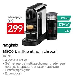 Magimix m900 + milk platinum chroom 11716b