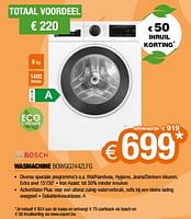 Promoties Bosch wasmachine bowgg244zlfg - Bosch - Geldig van 26/04/2024 tot 31/05/2024 bij Expert