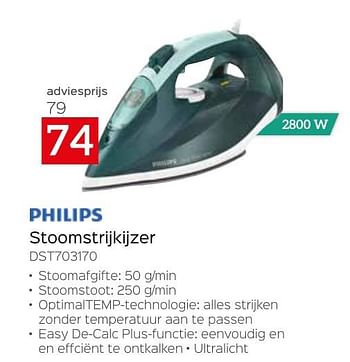 Promotions Philips stoomstrijkijzer dst703170 - Philips - Valide de 26/04/2024 à 31/05/2024 chez Selexion