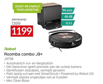 Promoties Roomba combo j9+ j9758 - iRobot - Geldig van 26/04/2024 tot 31/05/2024 bij Selexion