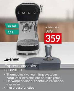 Smeg espressomachine ecf02bleu