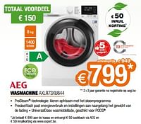 Promoties Aeg wasmachine axlr73xu844 - AEG - Geldig van 26/04/2024 tot 31/05/2024 bij Expert