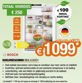 Promotions Bosch koelvriescombi bikil42add1 - Bosch - Valide de 26/04/2024 à 31/05/2024 chez Expert