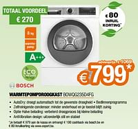 Promoties Bosch warmtepompdroogkast bowqg235d4fg - Bosch - Geldig van 26/04/2024 tot 31/05/2024 bij Expert