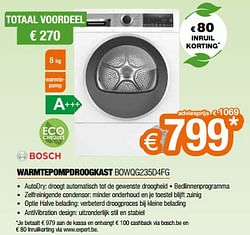 Bosch warmtepompdroogkast bowqg235d4fg