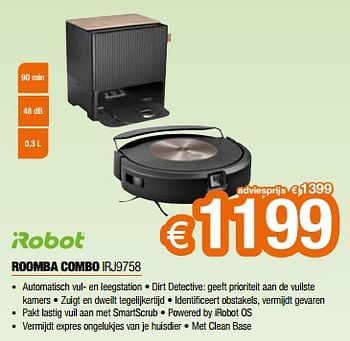 Promotions Irobot roomba combo irj9758 - iRobot - Valide de 26/04/2024 à 31/05/2024 chez Expert