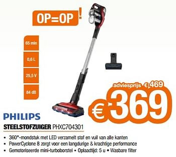 Promoties Philips steelstofzuiger phxc704301 - Philips - Geldig van 26/04/2024 tot 31/05/2024 bij Expert