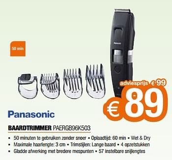 Promoties Panasonic baardtrimmer paergb96k503 - Panasonic - Geldig van 26/04/2024 tot 31/05/2024 bij Expert