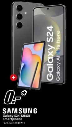 Promotions Samsung galaxy s24 128gb smartphone - Samsung - Valide de 04/05/2024 à 12/05/2024 chez Media Markt