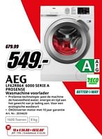 Promoties Aeg lf62r864 6000 serie a prosense wasmachine voorlader - AEG - Geldig van 04/05/2024 tot 12/05/2024 bij Media Markt
