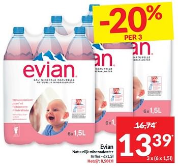 Promoties Evian natuurlijk mineraalwater - Evian - Geldig van 07/05/2024 tot 12/05/2024 bij Intermarche