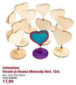 Colorations versier je houten memoclip hart