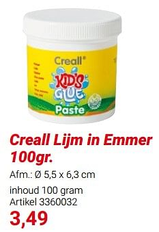 Promotions Creall lijm in emmer - Creall - Valide de 01/03/2024 à 31/05/2024 chez Lobbes