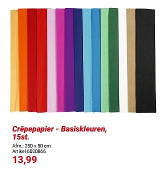 Promoties Crêpepapier basiskleuren - Huismerk - Lobbes - Geldig van 01/03/2024 tot 31/05/2024 bij Lobbes