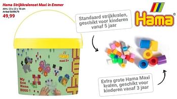 Promoties Hama strijkkralenset maxi in emmer - Hama - Geldig van 01/03/2024 tot 31/05/2024 bij Lobbes