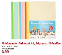 Hobbypapier gekleurd a4-Huismerk - Lobbes