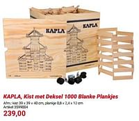Promoties Kapla kist met deksel 1000 blanke plankjes - Kapla - Geldig van 01/03/2024 tot 31/05/2024 bij Lobbes