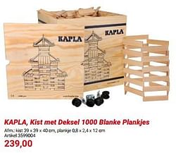 Kapla kist met deksel 1000 blanke plankjes