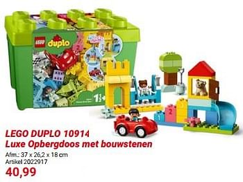 Promoties Lego duplo 10914 luxe opbergdoos met bouwstenen - Lego - Geldig van 01/03/2024 tot 31/05/2024 bij Lobbes