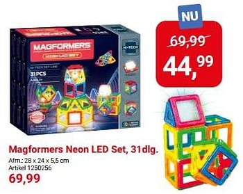 Promoties Magformers neon led set 31dlg - Magformers - Geldig van 01/03/2024 tot 31/05/2024 bij Lobbes