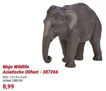 Promoties Mojo wildlife aziatische olifant 387266 - Mojo - Geldig van 01/03/2024 tot 31/05/2024 bij Lobbes