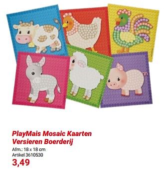 Promoties Playmais mosaic kaarten versieren boerderij - PlayMais - Geldig van 01/03/2024 tot 31/05/2024 bij Lobbes