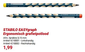 Promoties Stabilo easygraph ergonomisch grafietpotlood - Stabilo - Geldig van 01/03/2024 tot 31/05/2024 bij Lobbes